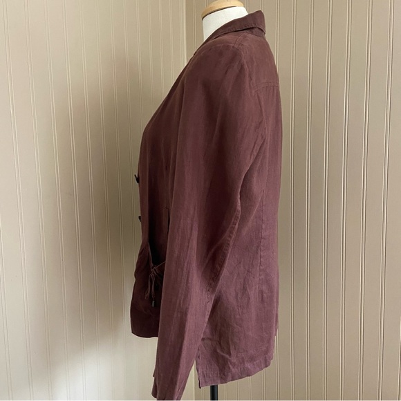 Rodier Gorgeous 100% Linen Lightweight Maroon Jacket Size 42/Large - Picture 4 of 9